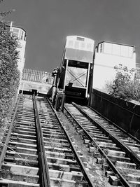 Railroad track against sky