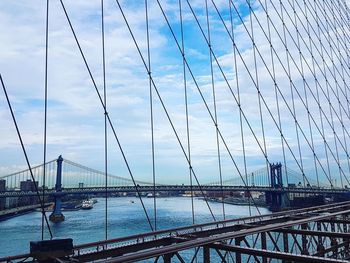 Suspension bridge against sky