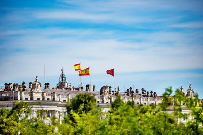 Low angle view of buildings against sky