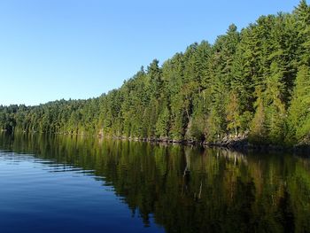 Scenic view of lake against clear sky