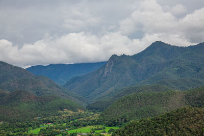 Scenic view of mountains against sky
