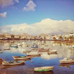 Boats in harbor