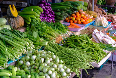 Vegetables for sale at market stall