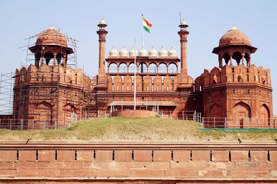 View of historical building against sky, red fort.