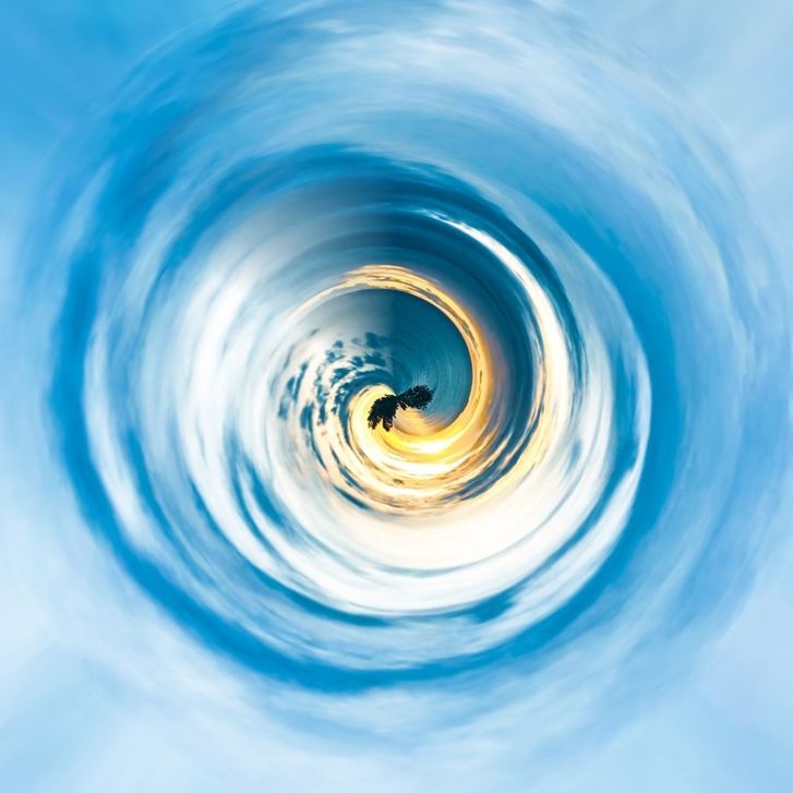 blue, wave, vortex, motion, water, azure, geometric shape, circle, spiral, nature, close-up, shape, concentric, no people, cloud, reflection, abstract, sky, spinning, outdoors, macro photography, swirl, blurred motion, backgrounds