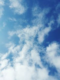 Low angle view of clouds in sky