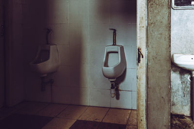 Interior of abandoned bathroom