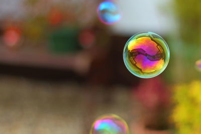 Close-up of multi colored bubbles