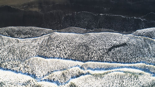 Scenic view of snow covered land