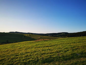 Scenic view of landscape against clear sky