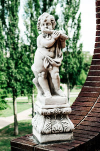 Statue of angel in park