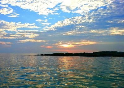 Scenic view of sea at sunset