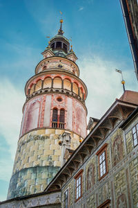 Low angle view of old building against sky