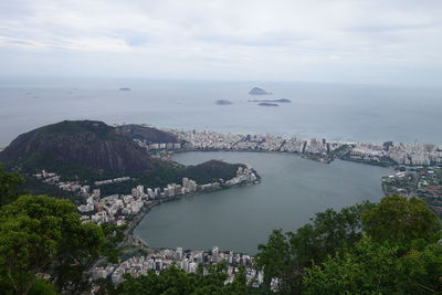 High angle view of bridge over sea