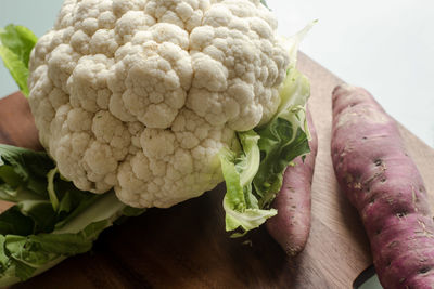 Close-up of vegetables on cutting board