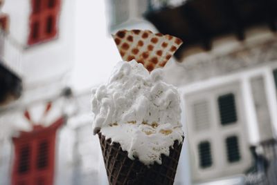 Close-up of ice cream cone