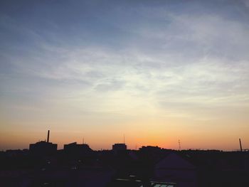 View of built structure at sunset