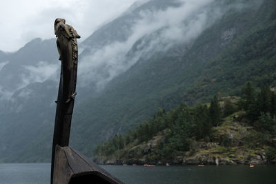 Scenic view of lake against mountains