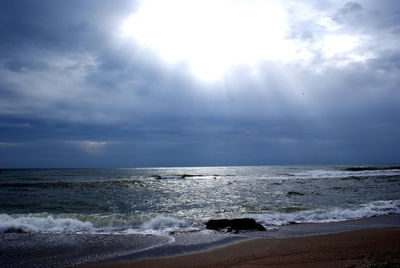 Scenic view of sea during sunset