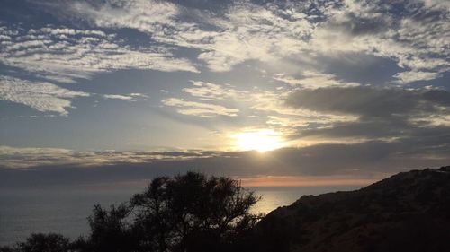 Scenic view of landscape against sky during sunset