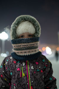 Portrait of man wearing hat during winter