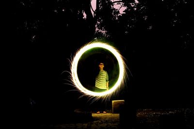 Illuminated light painting on the dark