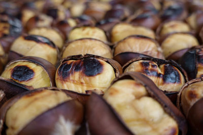 Close-up of chestnuts for sale in market