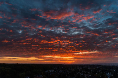 Scenic view of dramatic sky during sunset