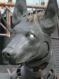 Close-up of a horse sculpture