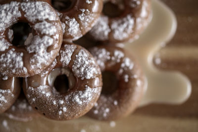 Close-up of donuts