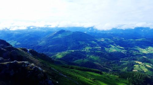 Scenic view of dramatic landscape against sky