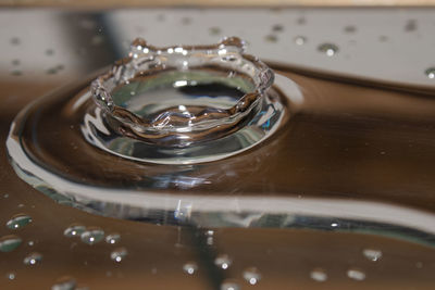 Close-up of glass of water on table