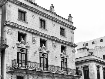 Low angle view of old building against sky