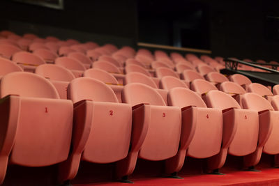 Empty theatre seats without audience