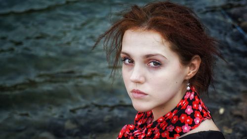 Portrait of woman with brown eyes