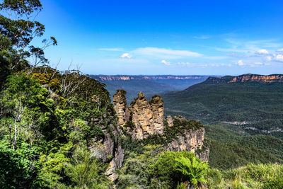 Scenic view of sea against blue sky