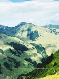 Scenic view of mountains against sky