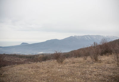 Scenic view of mountains against sky