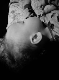 Portrait of woman lying down