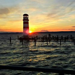 Scenic view of sunset over sea