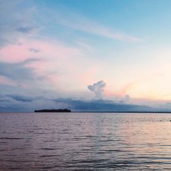 Scenic view of sea during sunset