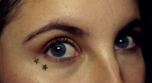 Close-up portrait of woman eyes