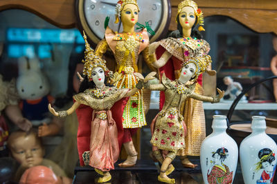 Close-up of objects for sale at market stall