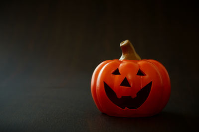 Close-up of pumpkin against black background