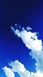 Low angle view of clouds in blue sky