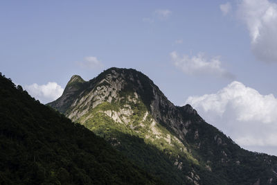 A beam of light shone on the peak