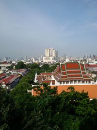 High angle shot of cityscape