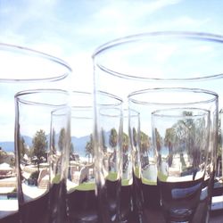 Reflection of trees in glass