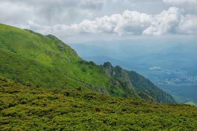 Scenic view of mountains against sky