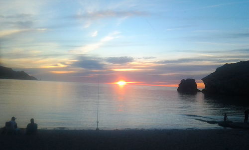 Scenic view of sea during sunset